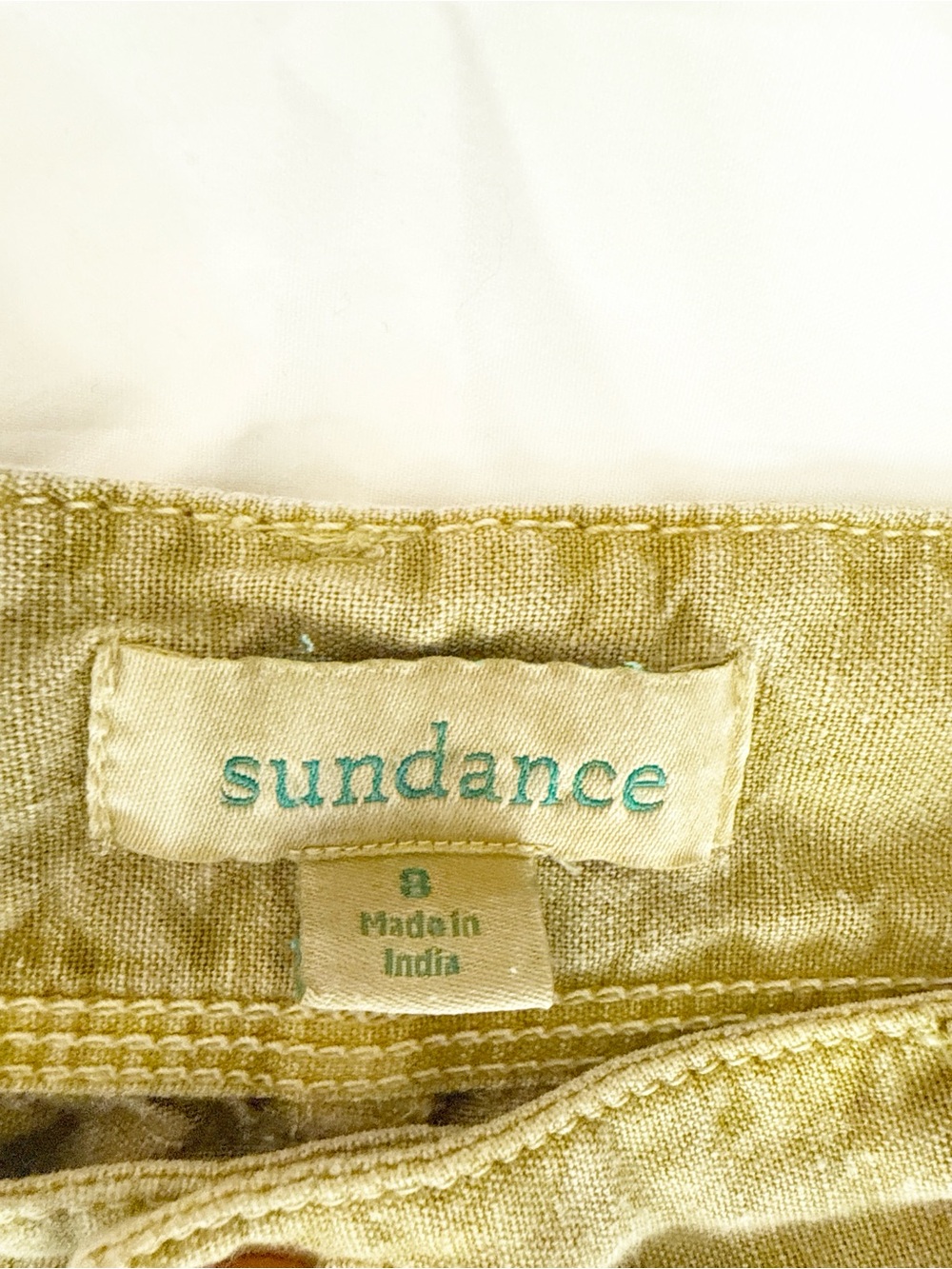 Sundance Olive Green Lace-Trim Boyfriend Jeans - Picture 2 of 5